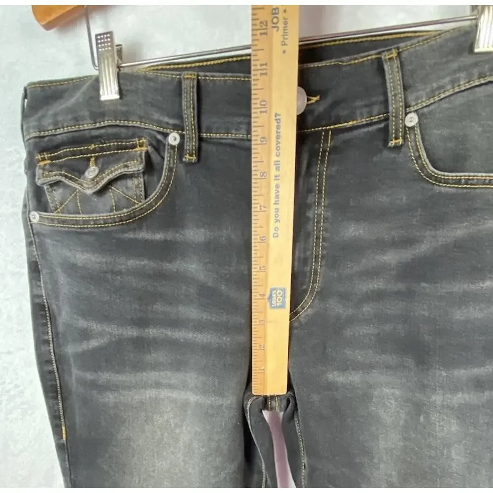 True Religion Ricky Jeans Men’s Flap Pockets Relaxed Straight W36 L 32 Grey